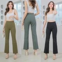 ราคา กางเกงขาม้าเล็กเอวสูงไร่ขอบซิปข้างผ้าบันนี่ (23186068296)