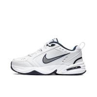 ราคา ในสต็อกของแท้ 100 Nike Air Monarch 4 White Navy รองเท้าบาสเก็ตบอล (23188347086)