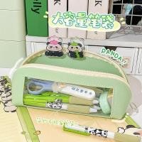 ราคา พร้อมส่ง กระเป๋าเครื่องเขียน กระเป๋าดินสอ แบบใส ทรงสามเหลี่ยม จุของได้เยอะ ลายแพนด้า ดอกไม้ สามมิติ สําหรับนักเรียน (25369852356)