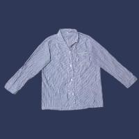 ราคา Muji เสื้อนอน ชาย ไซส์ L แขนยาว ลายทาง สีขาว กรม ชุดนอน มือสอง (22280494351)