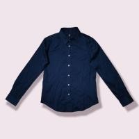 ราคา Uniqlo เสื้อเชิ้ต ไซส์ M สีกรม ตีกลีบ ด้านหน้า มือสอง (17398847130)