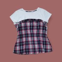 ราคา เสื้อยืด ไซส์ XLลายสก๊อต สีแดงกรม มือสอง (20080534739)