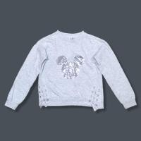 ราคา Disney สเวตเตอร์ แขนยาว สีเทา ปักเลื่อมมิกกี้เมาส์ เชือกร้อยข้าง มือสอง สวยๆ (12096624977)