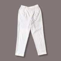 ราคา GU กางเกงขายาว ไซส์ S สีขาวงาช้าง Ivory เอวสม๊อค ผ้าโพลีเอสเตอร์ผสม มือสอง (28700240129)