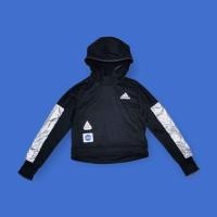 ราคา Adidas เสื้อสเวตเตอร์ ไซส์ xs มีฮู้ด สีดำ space race nasa hoodie ผ้าวอร์ม มือสอง (25656265869)