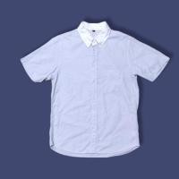 ราคา Muji เสื้อเชิ้ต ไซส์ S แขนสั้น สีม่วงอ่อน คอสีขาว มือสอง (24730232016)