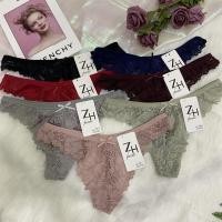 ราคา กางเกงชั้นในจีสตริงลูกไม้สไตล์ บิกินี่ ZH 667 911 มี 7 สี ดำ ชมพู เเดง น้ำตาล กรม เขียว เทา (24610749061)