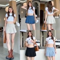 ราคา พร้อมส่ง ทักแชทถามสี ไซร์ กางเกงกระโปรงจีบเทนนิส เอวต่ำ สไตล์เกาหลี จีบรอบตัว (23178380880)