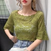ราคา เสื้อยืดคอกลม แขนสั้น ผ้าตาข่าย แต่งลูกไม้ ทรงหลวม สําหรับผู้หญิง (23301794276)