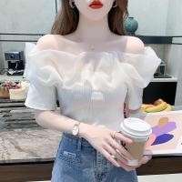 ราคา เสื้อยืดแขนสั้น เปิดไหล่ข้างเดียว สุดเซ็กซี่ สไตล์เกาหลี สําหรับผู้หญิง (20375362483)