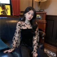 ราคา เสื้อเบลาส์ แขนยาว ผ้าตาข่าย สไตล์เกาหลี (12772280395)