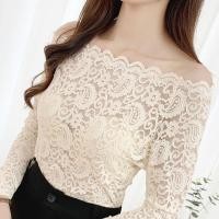 ราคา เสื้อท็อป เปิดไหล่ข้างเดียว แต่งลูกไม้เซ็กซี่ ขนาดเล็ก สําหรับผู้หญิง (14694243447)