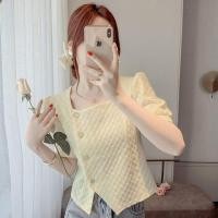 ราคา เสื้อชีฟอง คอสี่เหลี่ยม เอวลอย สําหรับผู้หญิง (23049587047)