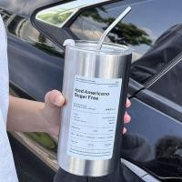 ราคา แก้วกาแฟ 20oz แก้วกาแฟพกพา เก็บอุณหภูมิ 304แก้วสแตนเลส ด้วยฟางสแตนเลส (22760767873)