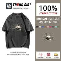 ราคา TrendSir พร้อมส่ง เสื้อยืด สไตล์เกาหลี สำหรับชายและหญิง ฮิปฮอป เสื้อวินเทจ 7สี M 3XL (18392683012)