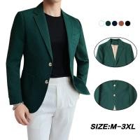 ราคา Junqun ชุดสูทผู้ชายสีเขียว ทรงสลิมฟิต เสื้อสูทผู้ชายแฟชั่นเกาหลี (20579956746)