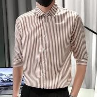 ราคา เสื้อเชิ้ตแขนสั้น ลายทาง สไตล์เกาหลี สําหรับผู้ชาย (24472065260)