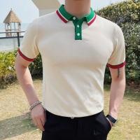 ราคา Junqun เสื้อโปโล ผ้าเรยอน แบบบาง บล็อกสี (24372062688)