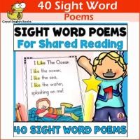 ราคา Worksheet หัดอ่านภาษาอังกฤษ สำหรับเด็ก สำหรับผู้เริ่มต้น Sight Words Poems ชุดละ 1 เล่ม 40 บทความ พร้อมส่ง (23448249362)