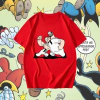 ราคา H O เครื่องแต่งกาย Popeye Harajuku Anime เสื้อยืด ไม่จำกัดเพศ ราคาถูก ฝ้าย 100 ขนาด S 5XL (29900737836)