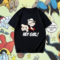 ราคา H O เครื่องแต่งกาย Popeye The Sailorman HEY GIRL สไตล์วินเทจ สําหรับ เสื้อยืด ไม่จำกัดเพศ ฝ้าย 100 ขนาด S 5XL (26900737894)