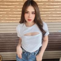 ราคา เสื้อเปิดอก เสื้อครอปคอกลม อก30 36 ยาว14 เอวลอย ผ้าท็อฟฟี่ (16298330154)