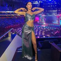 ราคา Weania ชุดเดรสยาว ผ่าข้างสูง แต่งกลิตเตอร์ เซ็กซี่ สําหรับปาร์ตี้ คลับ (23338948363)