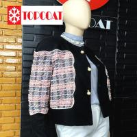 ราคา เสื้อทวิต เสื้อสูท กระดุมมุก สีดำ ขาว สีดำ ชมพู (20103088007)