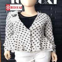 ราคา เสื้อทวิต เสื้อคลุม เสื้อสูท ลายดอท สี ขาว เขียวมิ้น โอรส (14285168726)