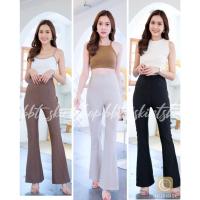 ราคา กางเกงเอวสูง ขาม้า ผ้าโรเชส ยืด ลายริ้ว ยาว 40 นิ้ว (7943608518)