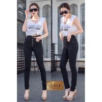 ราคา กางเกงยีนส์ ขาเดฟ ผ้ายืด สีดำ (6181693549)