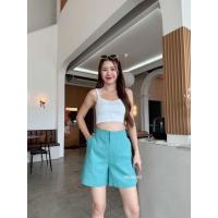 ราคา กางเกงขาสั้นเอวสูงผ้าลินินผสม freesize (24931335726)