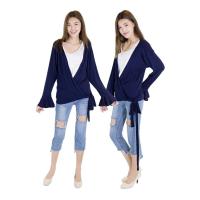 ราคา Muko Aubree Cardigan เสื้อคลุมผ้าคอตตอนยืดญี่ปุ่น เอวเชือก AB07 (721576076)
