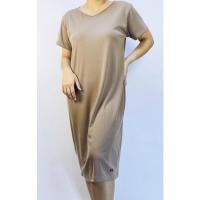 ราคา ผ้าร่อง ยืดแขนสั้นเดรส ยาว XXL ชุดเดรสยาวคลุมเข่า แบรนด์ CHOTYSHOP สินค้าผลิตในไทย QLDXL (1087865363)