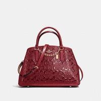 ราคา มือหนึ่ง ตำหนิเบา Coach SMALL MARGOT CARRYALL IN SIGNATURE DEBOSSED PATENT LEATHER COACH F55451 (22173736230)