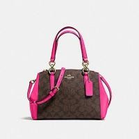 ราคา Coach แท้มือหนึ่ง ตำหนิเบา MINI CHRISTIE CARRYALL IN SIGNATURE COATED CANVAS COACH F58290 F23857 (25519305844)