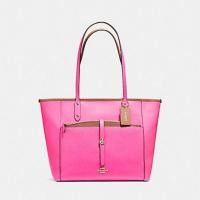 ราคา แท้ หิ้วจาก OUTLET USA COACH CITY TOTE WITH POUCH IN SIGNATURE COATED CANVAS COACH F23860 (24665300424)