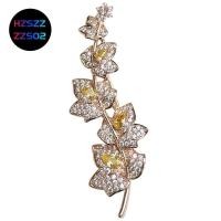 ราคา Hzszzzzs02 เข็มกลัด รูปดอกไม้ เถาวัลย์ สีเหลือง โทนสีทอง เครื่องประดับเจ้าสาว (25323555173)