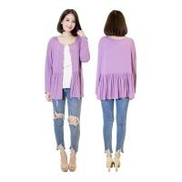 ราคา Muko Monica Cardigan เสื้อคลุมผ้าคอตตอนยืดญี่ปุ่น แขนตรงอกระบาย AB06 (721609084)