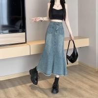 ราคา กระโปรงยีนส์ยาว เอวสูง ทรงสวย ผ้าไม่ยืด สไตล์เกาหลี ปลายขากระโปรงหางปลาแต่งรุ่ยฤดูใบไม้ร่วง สําหรับผู้หญิง (24615413598)