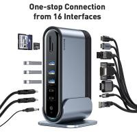 ราคา Baseus 16 in 1 Interface Station Working Station Multifunctional Type C HUB Adapter CN UK EU Plug Fast Transfer Read and Write Speed for Office Meeting Video (8671994493)