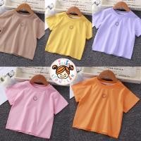 ราคา พร้อมส่ง เสื้อยืดเด็กสีพื้น เสื้อยืดมินิมอลหน้ายิ้ม น่ารักใส่สบาย ราคาถูก (16389625375)