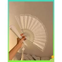 ราคา พัดจีน พัดสวย พัดลมพับเก็บพู่ลูกไม้สไตล์ฝรั่งเศสโบราณพัดลมพับสไตล์จีนแบบพกพาสำหรับฤดูร้อนแบบพกพาในชุดฮั่น (22347912724)