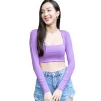 ราคา Hot ถูกที่สุด เสื้อครอป ชุดไปเที่ยว ชุดไปทะเล ออกเดท คอเหลี่ยม (5509614993)