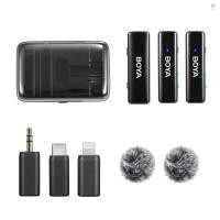 ราคา Boya BOYALINK 2 4GHz Wireless Lavalier Microphone System Clip on Microphone 100m Transmission Range Noise Reduction Auto Sync with Receiver 2pcs Transmitters กล ่ องชาร ์ จ 3 PC (27551054622)