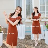 ราคา Maggie Double Bow Dress สีส้มอิฐ Made by Pastel Time (25112166942)
