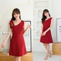 ราคา Piper Bow Dress สีแดงเลือดหมู Made by Pastel Time (16261895485)