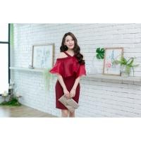 ราคา มีแค่S Gracia Organza Dress สีแดงเลือดหมู (5044056725)
