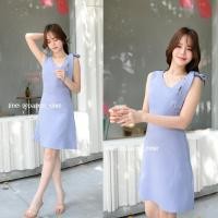 ราคา Piper Bow Dress สีฟ้าคราม Made by Pastel Time (9507851456)