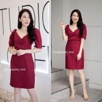 ราคา มีแต่ S Berenice Dress สีแดงเลือดหมู (3674527387)